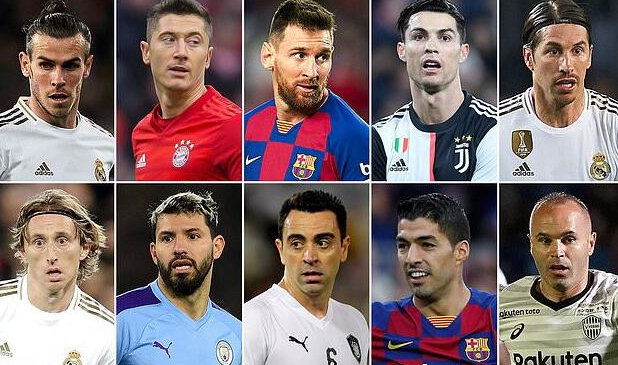  十大足球巨星排名，世界足球巨星排名前十名