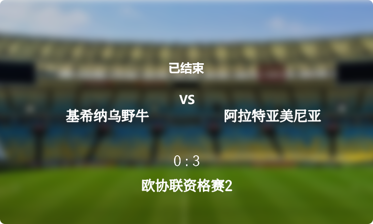 欧协联资格赛2: 基希纳乌野牛 vs 阿拉特亚美尼亚 战报