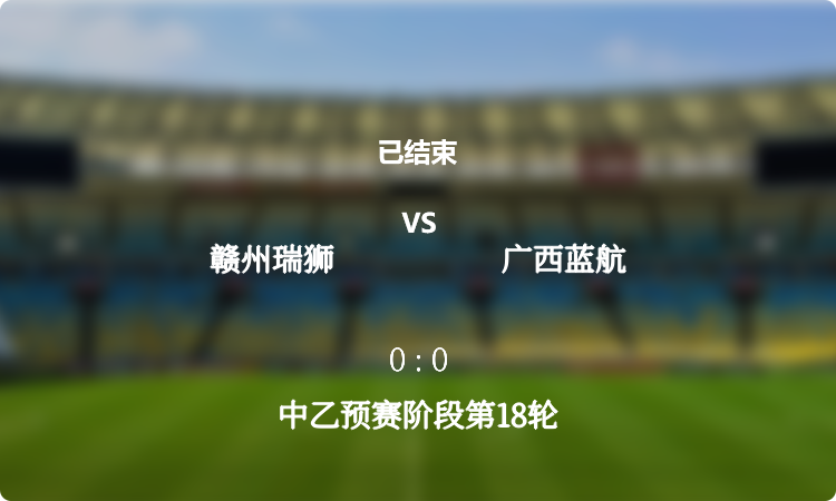 中乙预赛阶段第18轮: 赣州瑞狮 vs 广西蓝航 战报