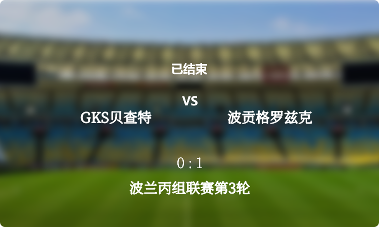 波兰丙组联赛第3轮: GKS贝查特 vs 波贡格罗兹克 战报