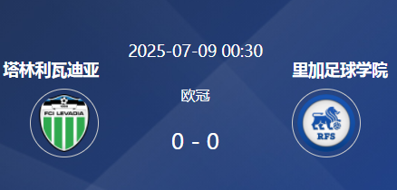 欧冠资格赛前瞻：塔林利瓦迪亚 vs 里加足球学院