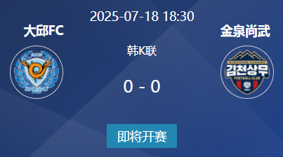 韩K联前瞻：大邱FC盼止颓势，金泉尚武交锋占优